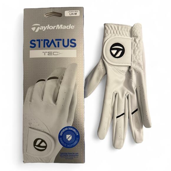 New TaylorMade Ladies Stratus Tech Golf Glove N6407418 White LLH-M - Picture 2 of 9